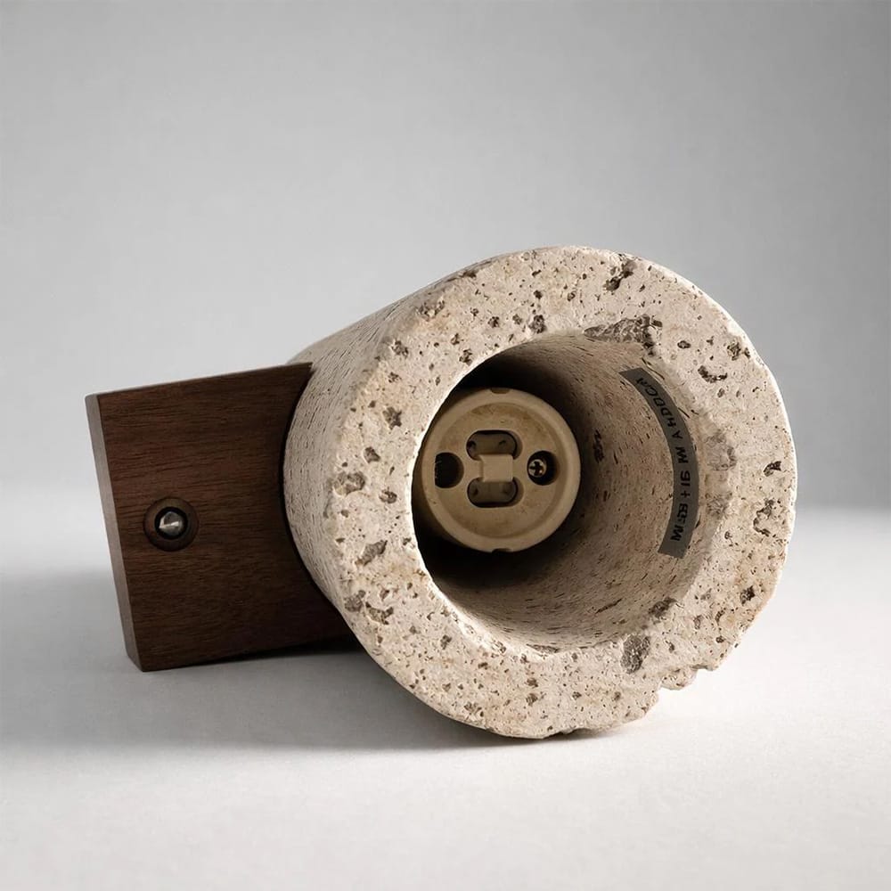 Interior Wall Light / Sconce Nest Natural Stone Fixed Down Wall Light Round