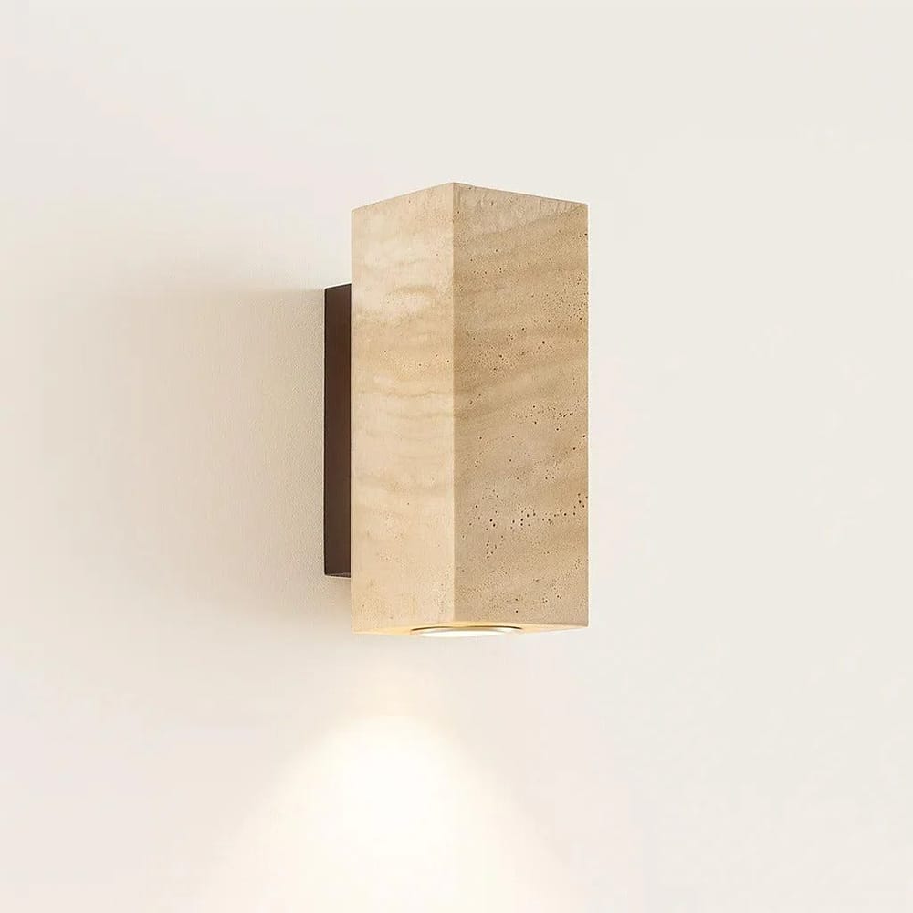 Interior Wall Light / Sconce Nest Natural Stone Fixed Down Wall Light Square