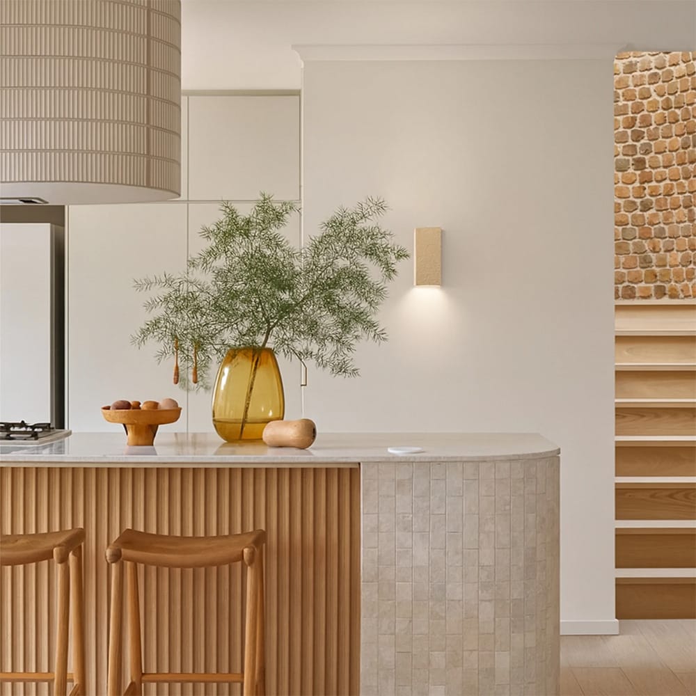 Interior Wall Light / Sconce Nest Natural Stone Fixed Down Wall Light Square