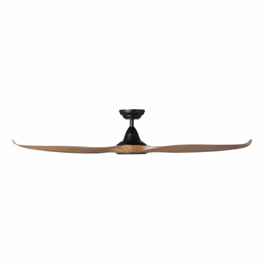 Without Light Noosa Ceiling Fan Black with Teak Blades - No Light