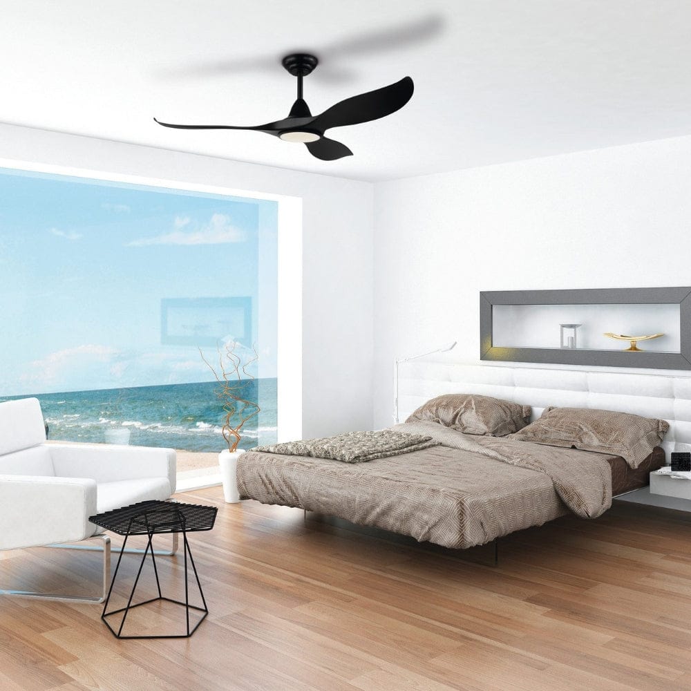 With Light Noosa Ceiling Fan Matte Black with Light