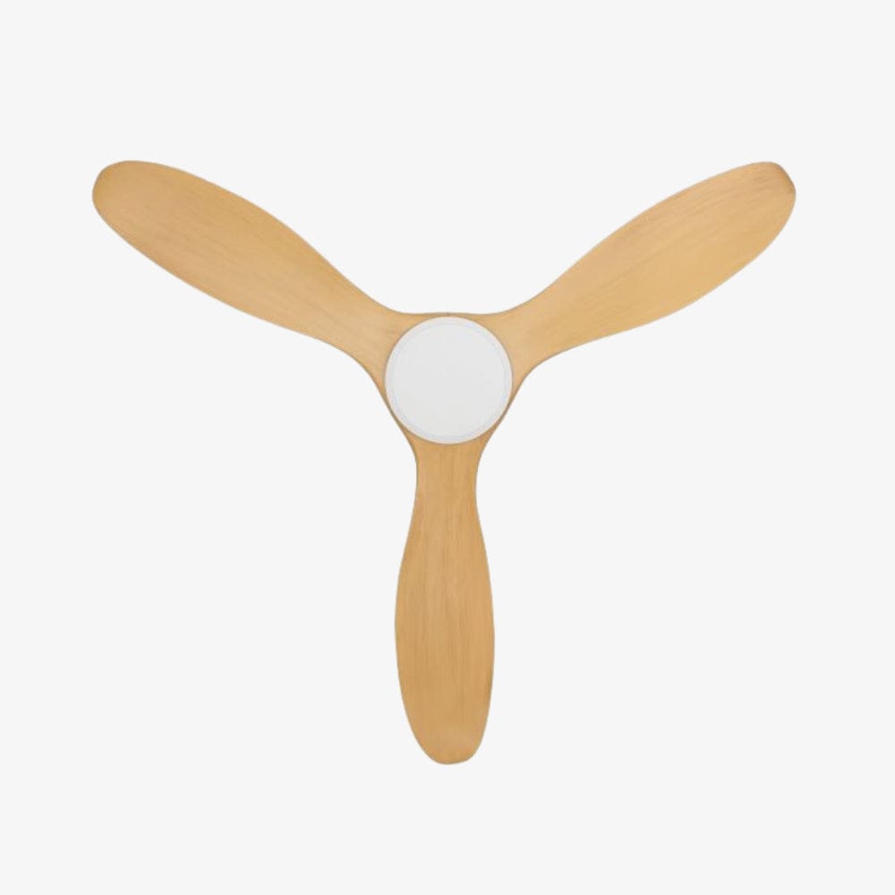 Without Light Noosa Ceiling Fan White with Bamboo Blades