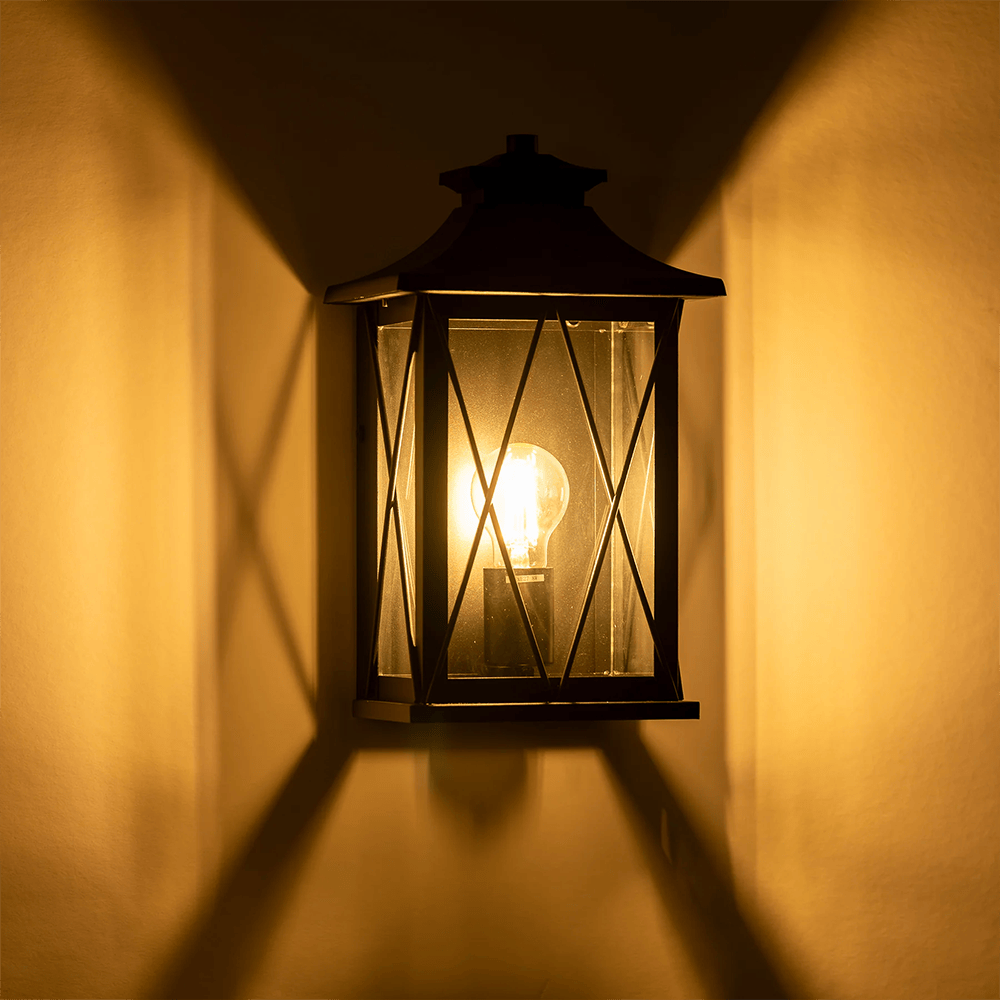 Exterior Wall Light Odin Galvanised Iron Black Wall Light