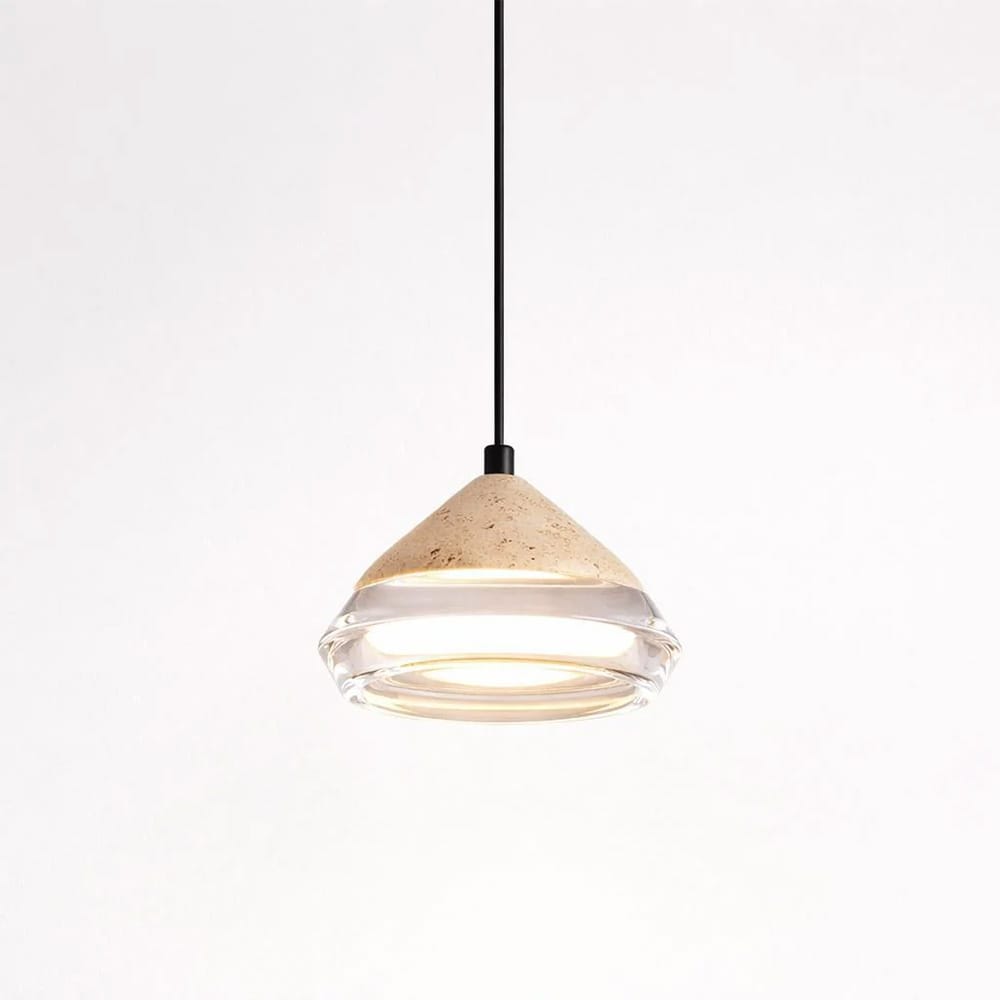 Interior Pendant Onda Travertine & Glass Pendant Light
