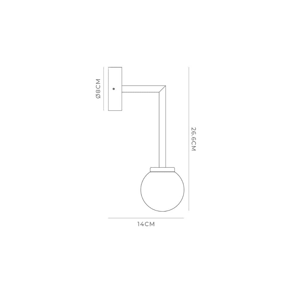 Interior Wall Light / Sconce Orb Long Arm Wall Light
