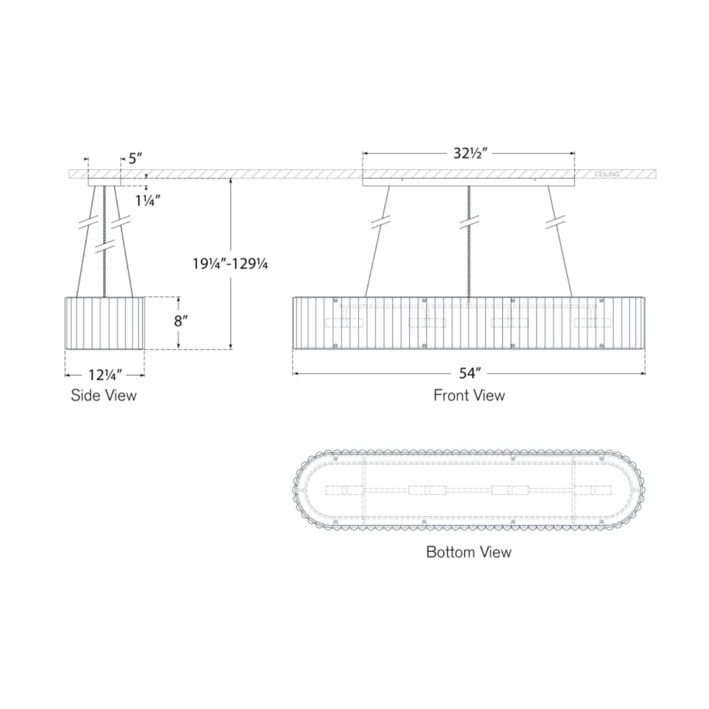 Linear Pendant Palati Large Linear Chandelier