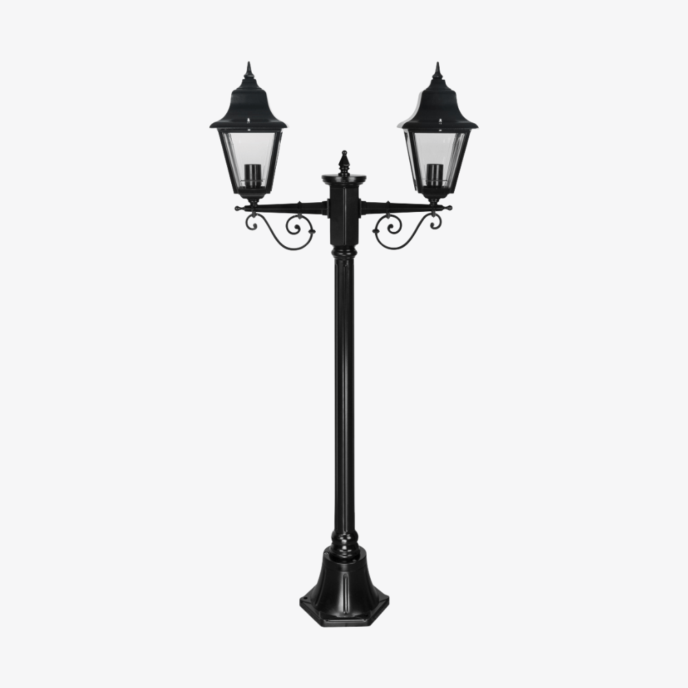 Post Lights Paris Twin Head Short Post Light