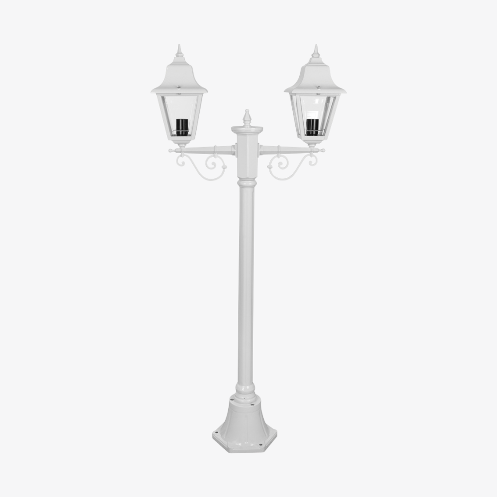 Post Lights Paris Twin Head Short Post Light