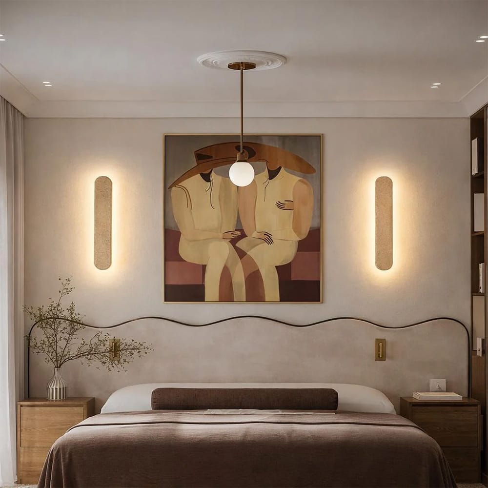 Interior Wall Light / Sconce Pulse Long Shadow Natural Travertine Indoor Wall Light