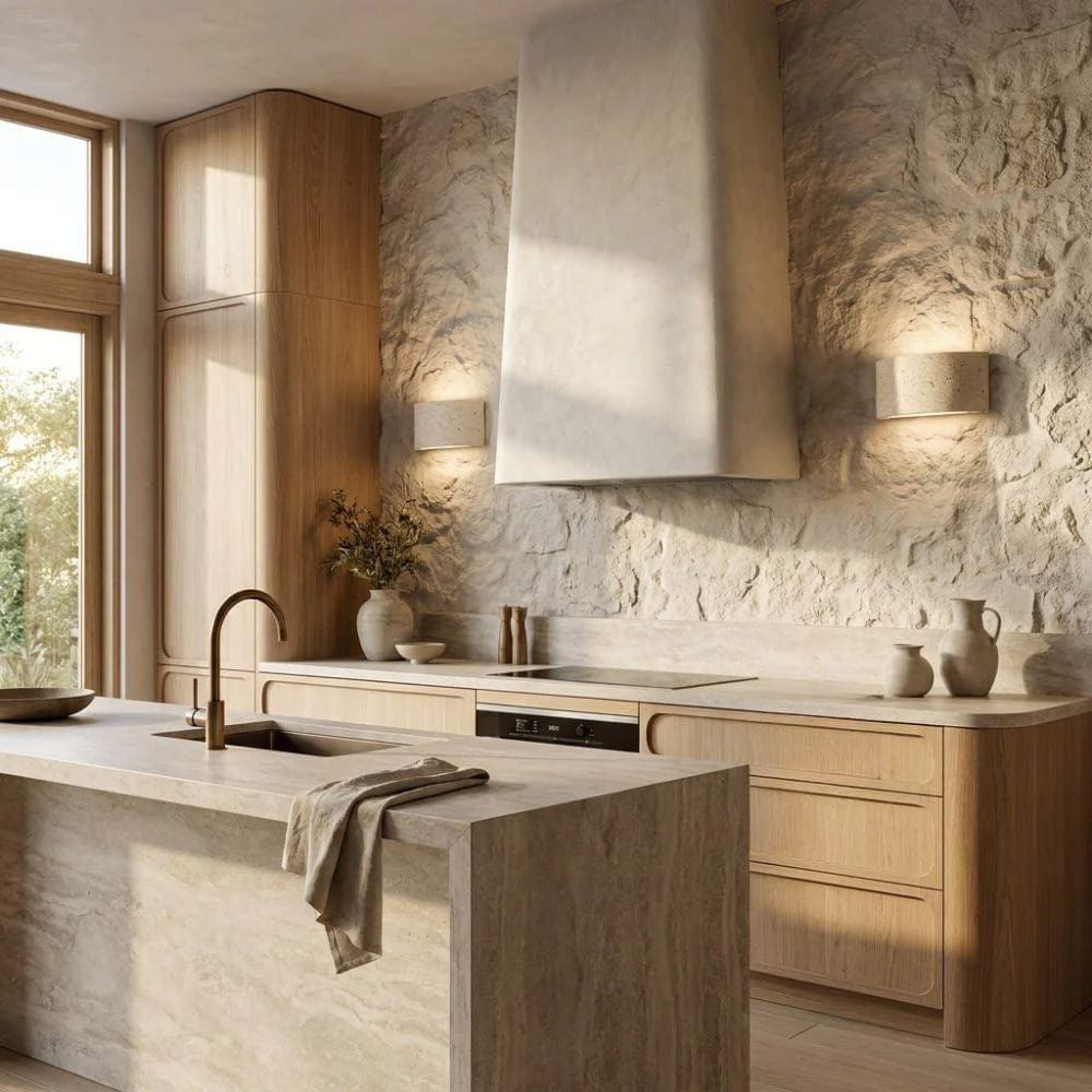 Interior Wall Light / Sconce Pulse Natural Travertine Up/Down Wall Light