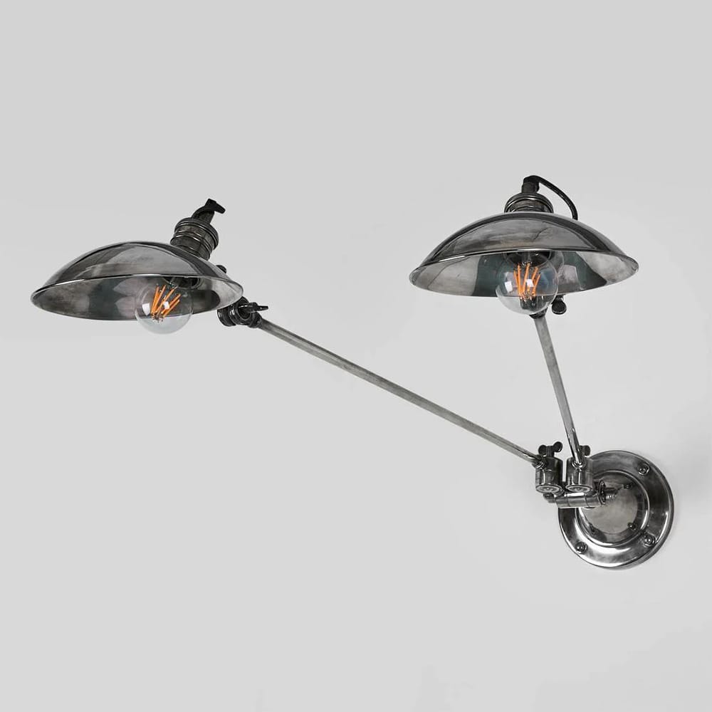 Interior Wall Light / Sconce Remington Wall Light with Metal Shade Silver (Excess Stock)
