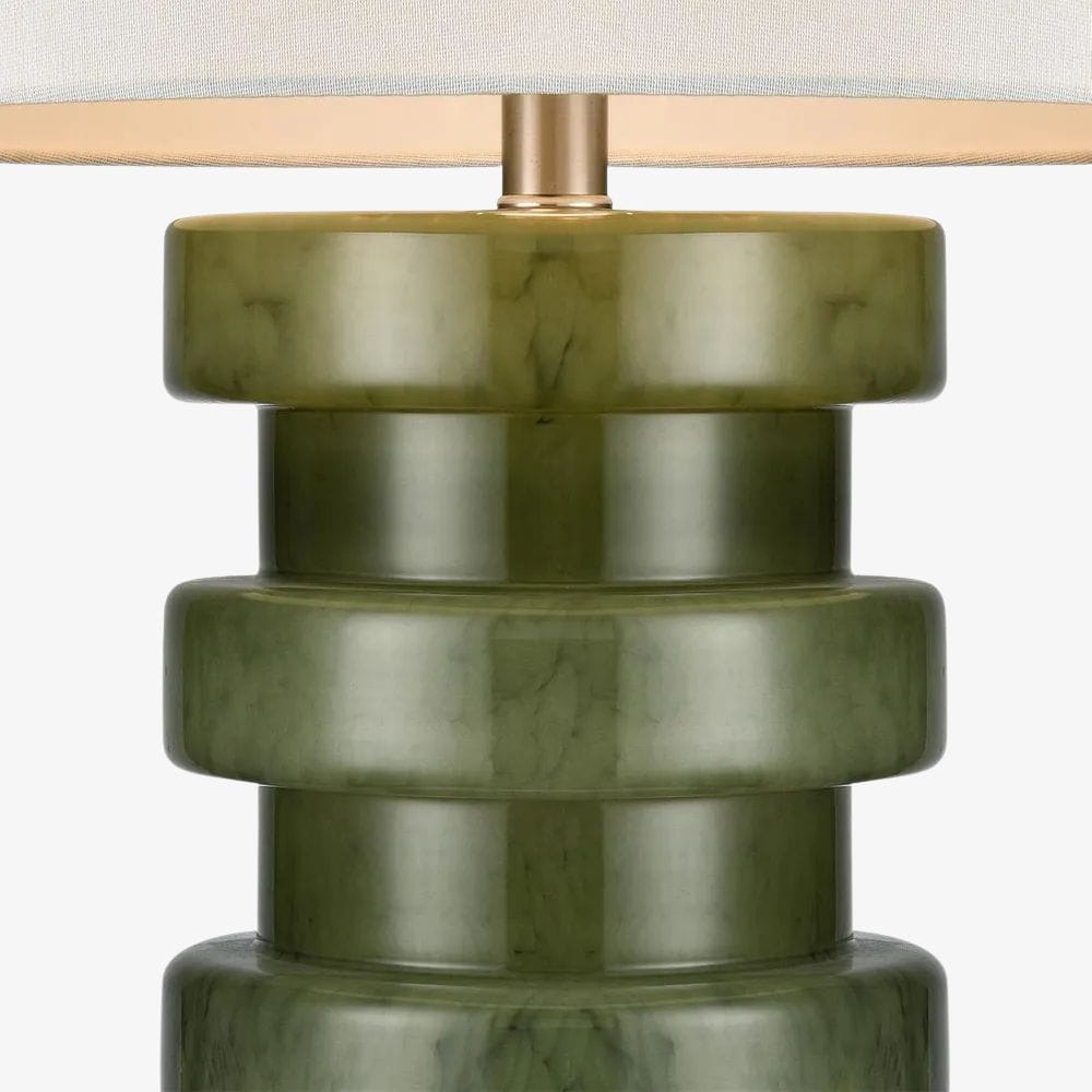 Table Lamps Remy Green Glass Table Lamp & White Shade