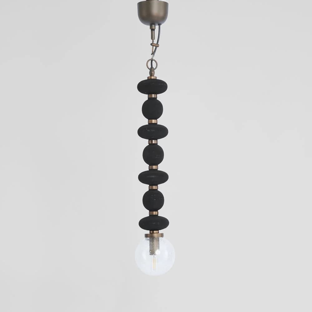 Interior Pendant Ribbed Black Thread Ceiling Pendant