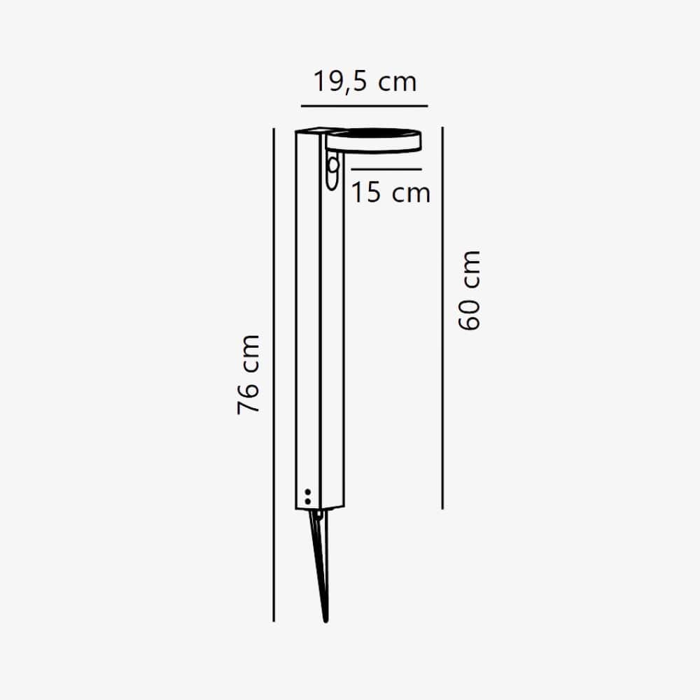 Solar Lighting Rica Round Solar Garden Bollard