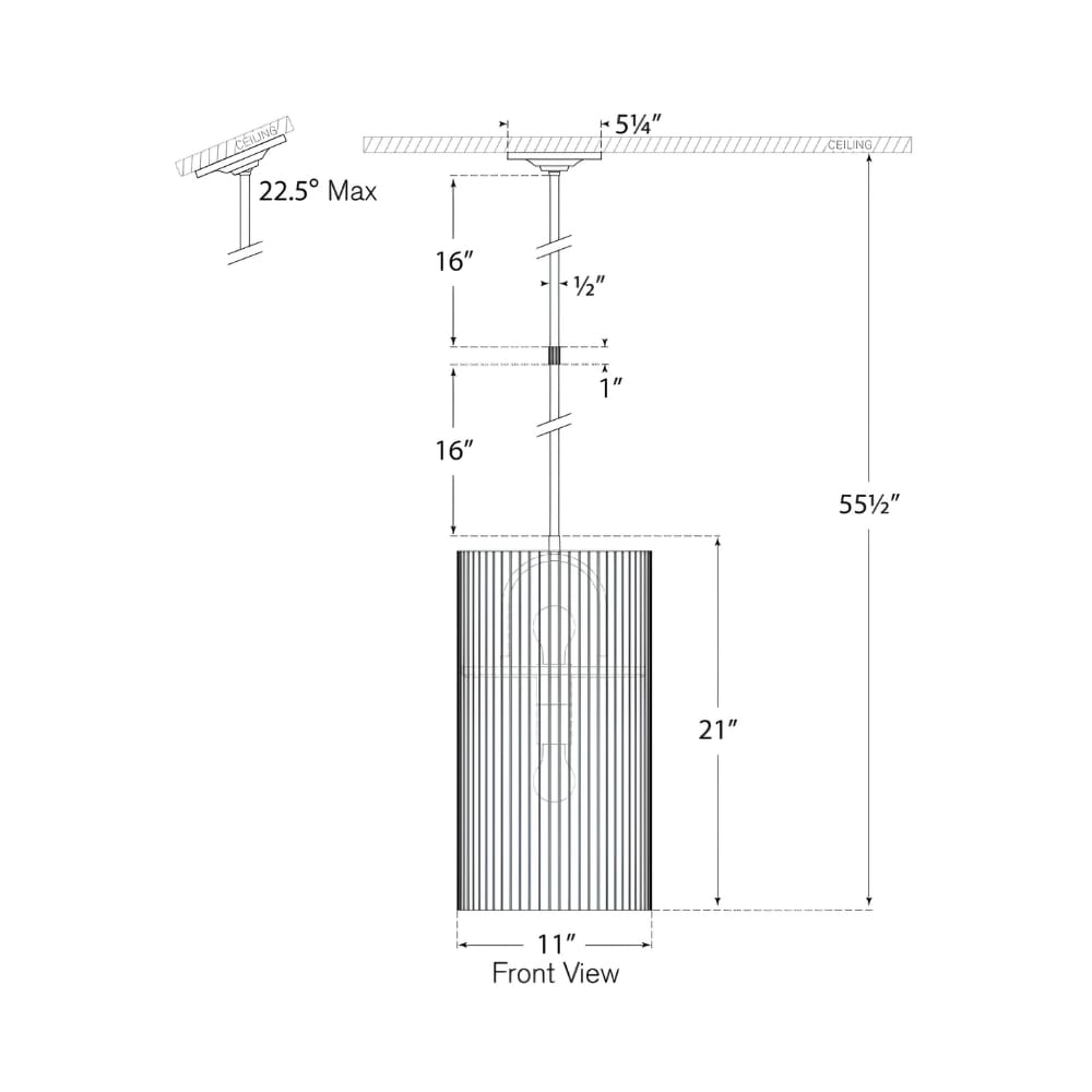 Interior Pendant Rivers Medium Fluted Pendant
