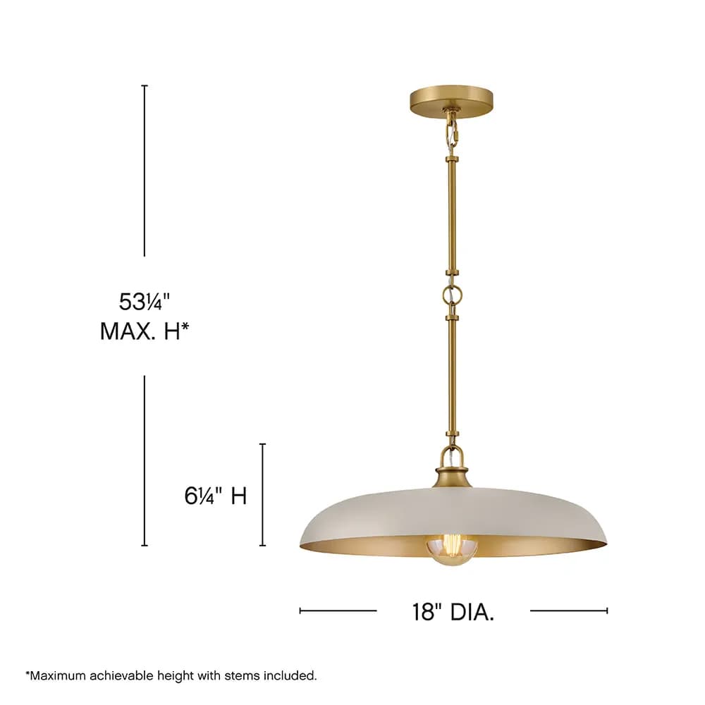 Interior Pendant Sadie Medium Dome Pendant - Taupe