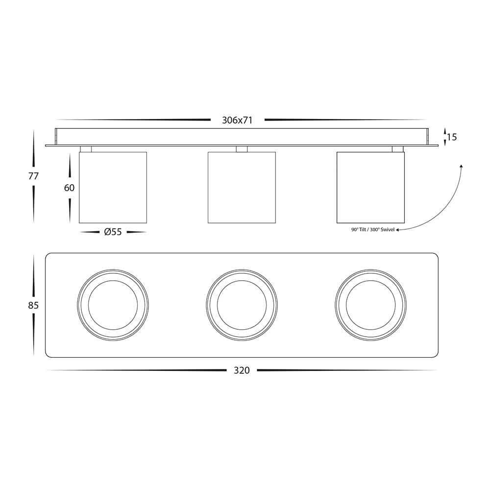 Interior Bar & Spot Sbarra 3 Light Adjustable Bar Light