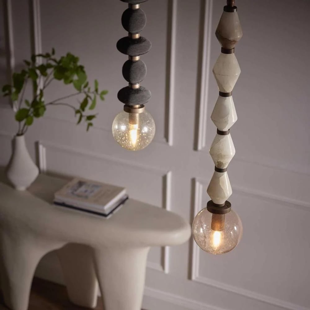 Interior Pendant Sea Mist Stone Beads Ceiling Pendant