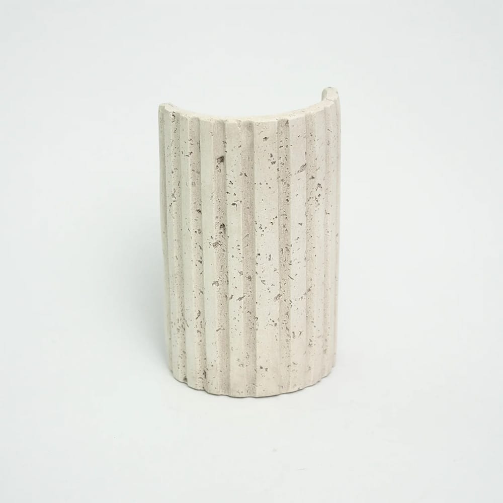 Interior Wall Light / Sconce Shore Ribbed Natural Travertine Up/Down Wall Light