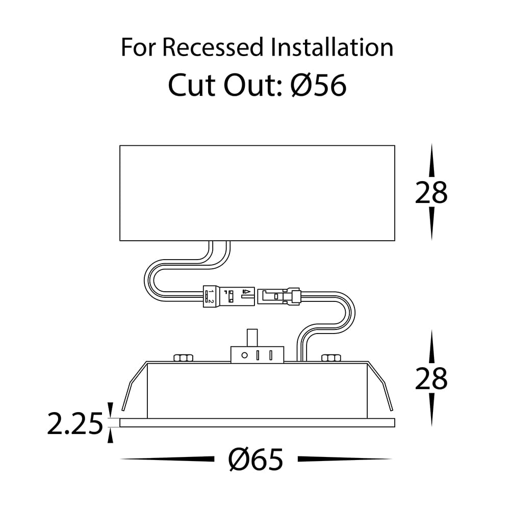 Surface Mounted Skap Aluminium Cabinet Light - 12V