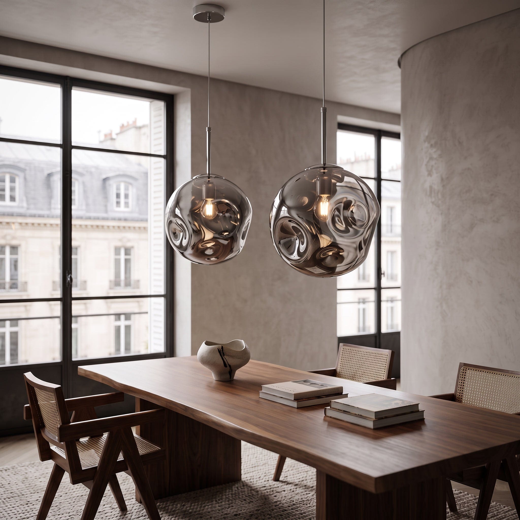 Interior Pendant Skye Hand Blown Smoke Glass Pendant Light
