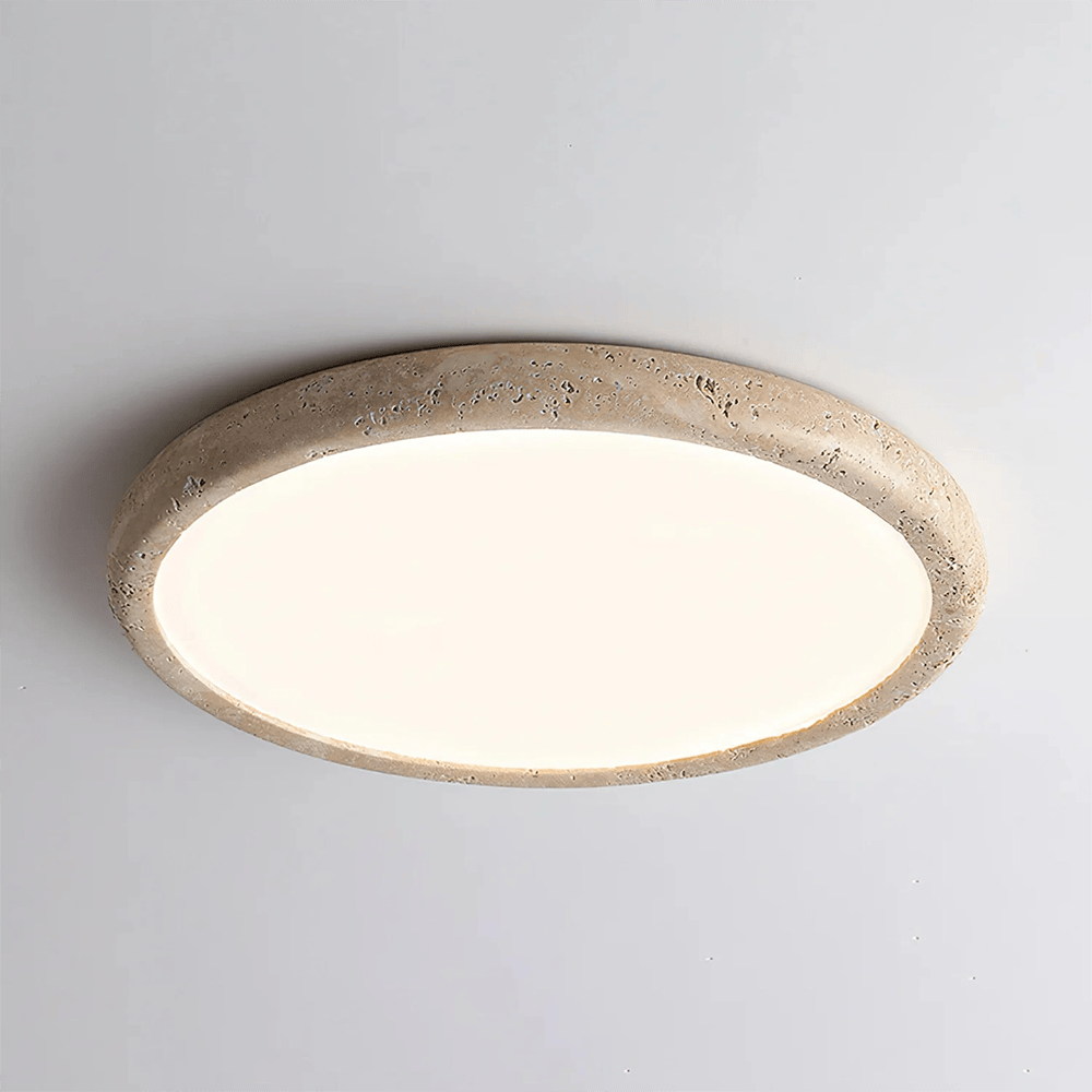 Oysters & Battens Soluna Travertine Oyster Light