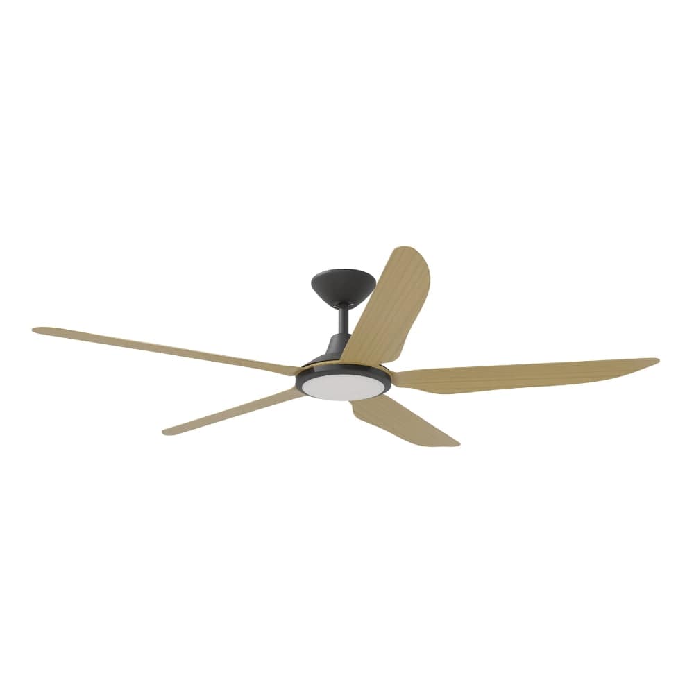 With Light Storm Ceiling Fan Black with Bamboo Blade with Light