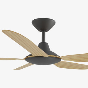 Without Light Storm Ceiling Fan Black with Bamboo Blades