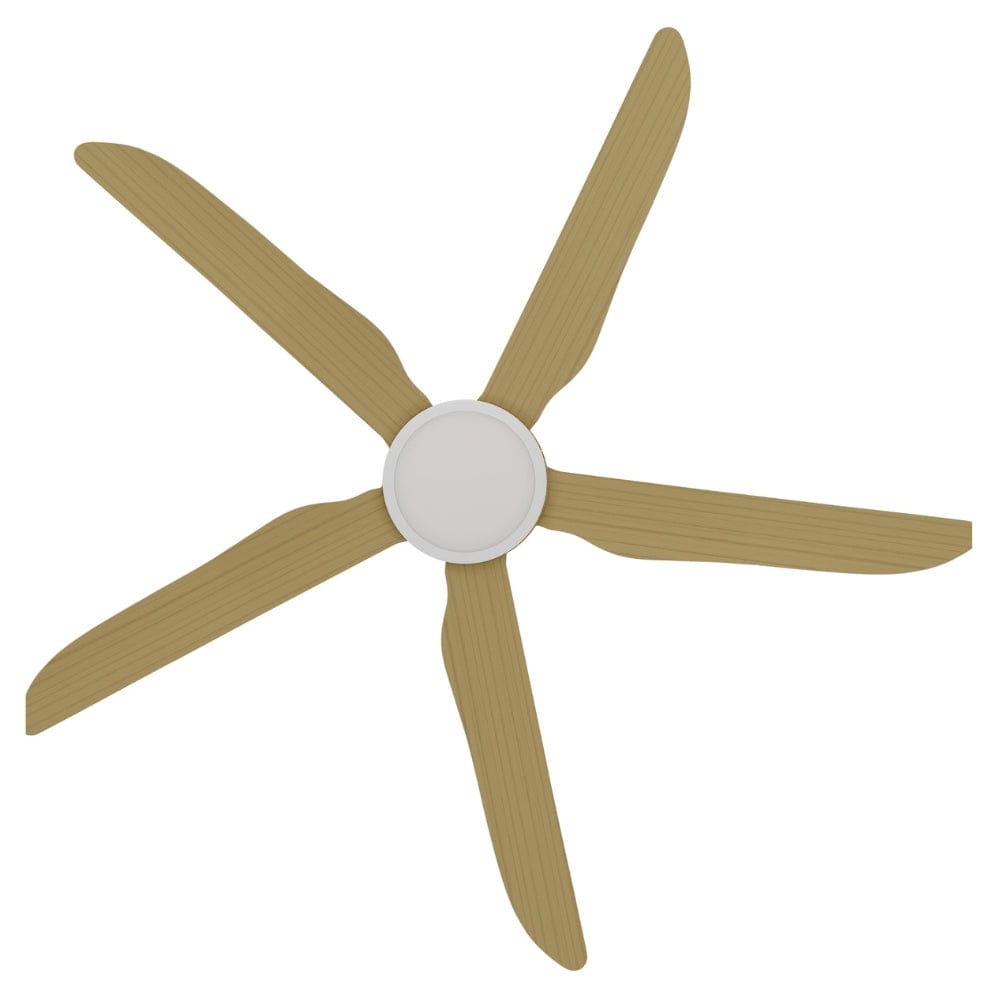 Without Light Storm Ceiling Fan White with Bamboo Blades - No Light