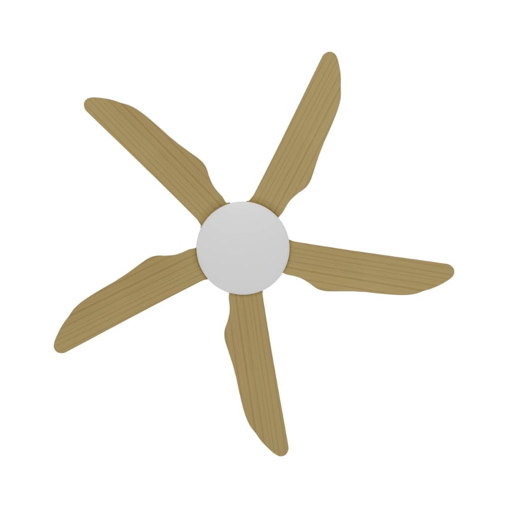 Without Light Storm Ceiling Fan White with Bamboo Blades - No Light
