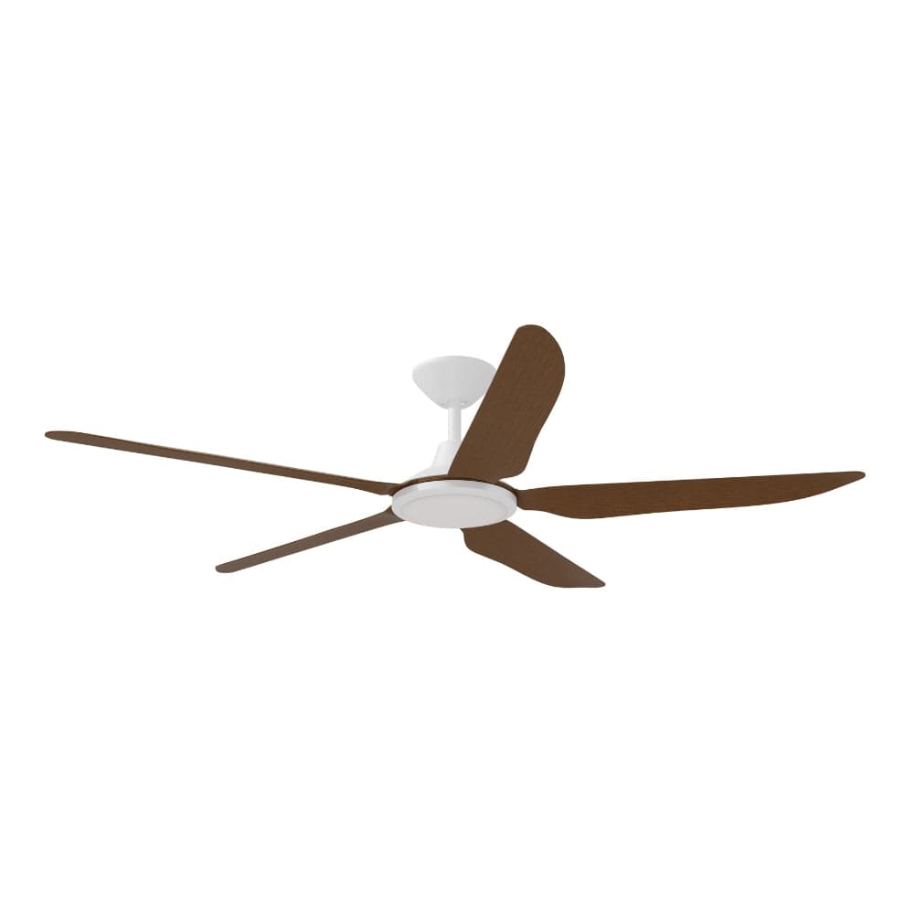 With Light Storm Ceiling Fan White with Koa Blade with Light