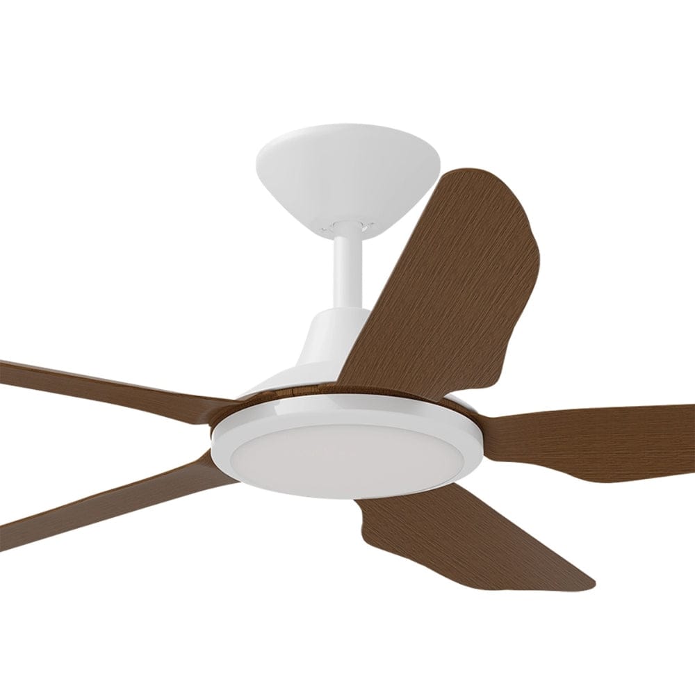 With Light Storm Ceiling Fan White with Koa Blade with Light