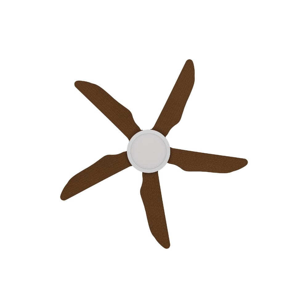 With Light Storm Ceiling Fan White with Koa Blade with Light