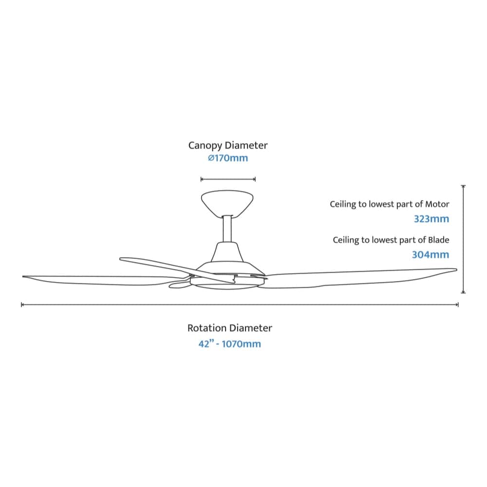 With Light Storm Ceiling Fan White with Light