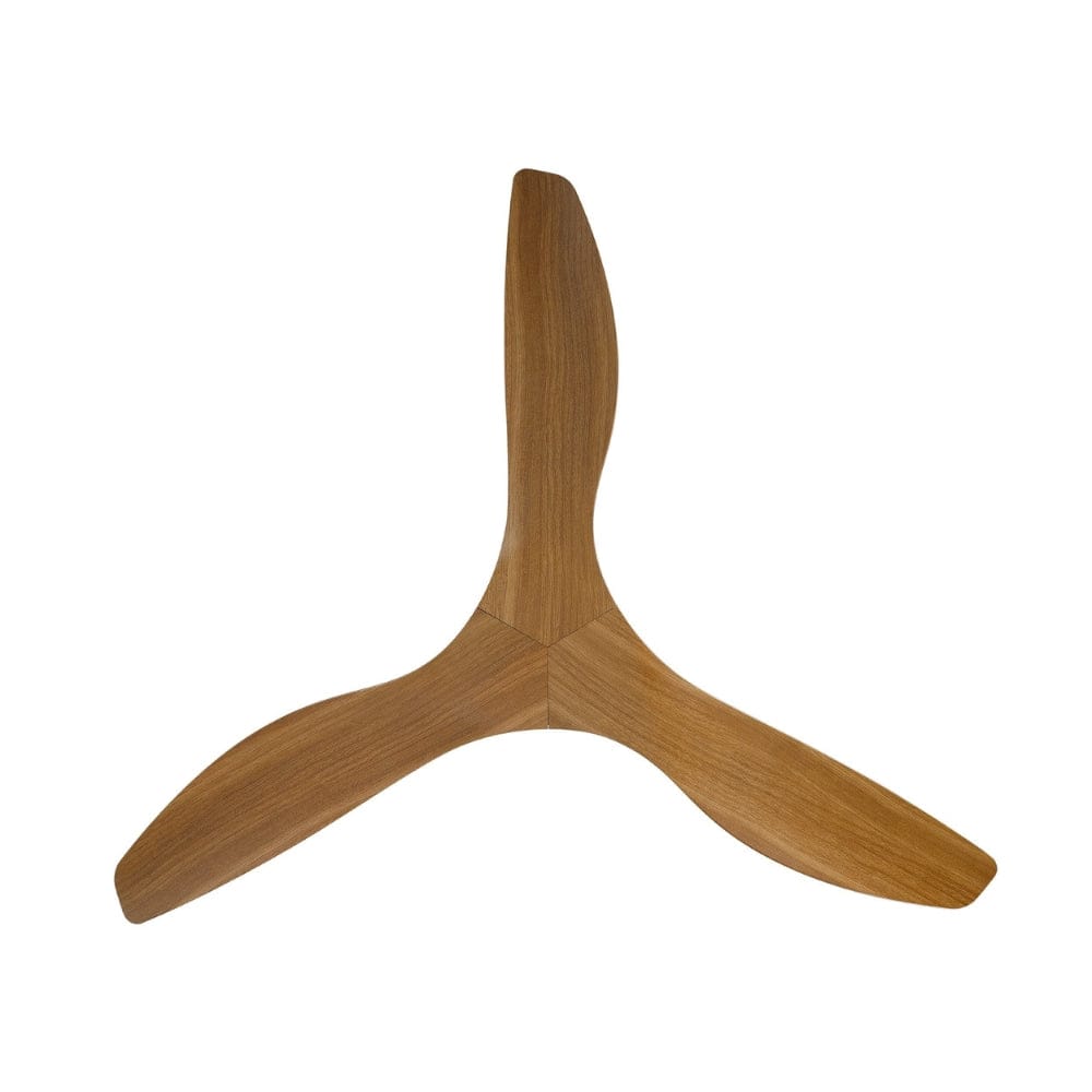 Without Light Surf Ceiling Fan Matte Black with Burmese Teak