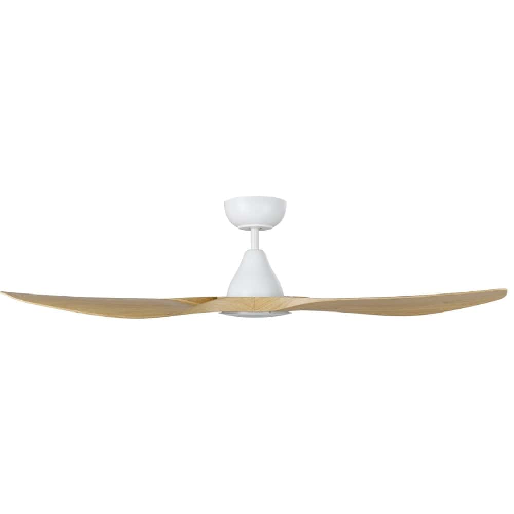 With Light Surf Ceiling Fan Matte White & Oak with Light