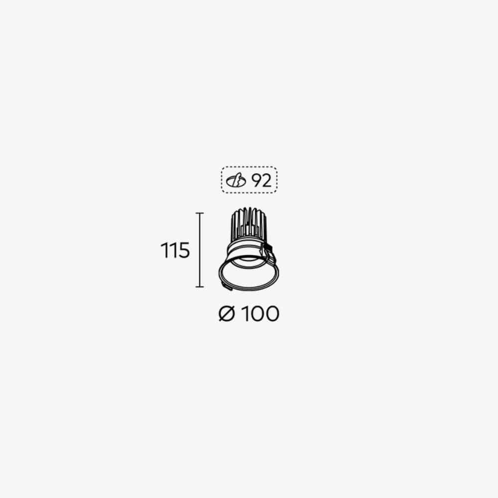 Recessed Titanium G2 Down Light - Medium