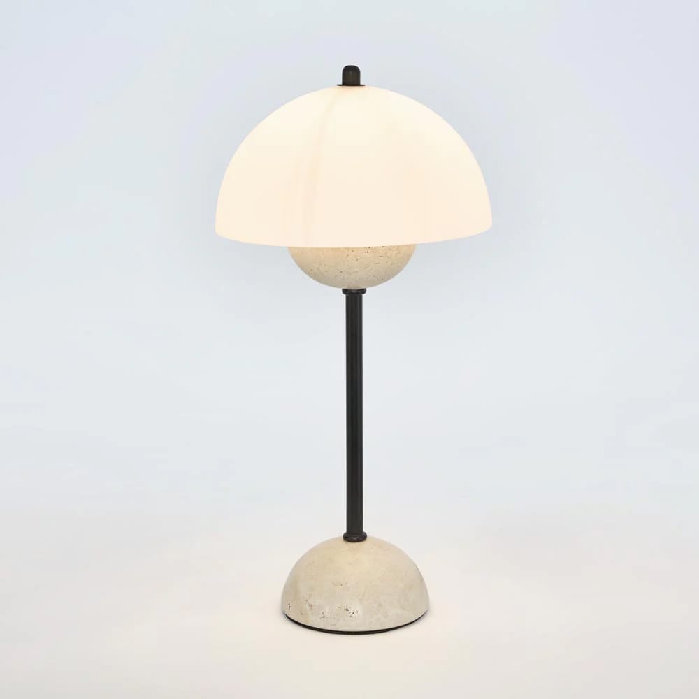 Table Lamps Tondo Travertine Table Lamp (Excess Stock)