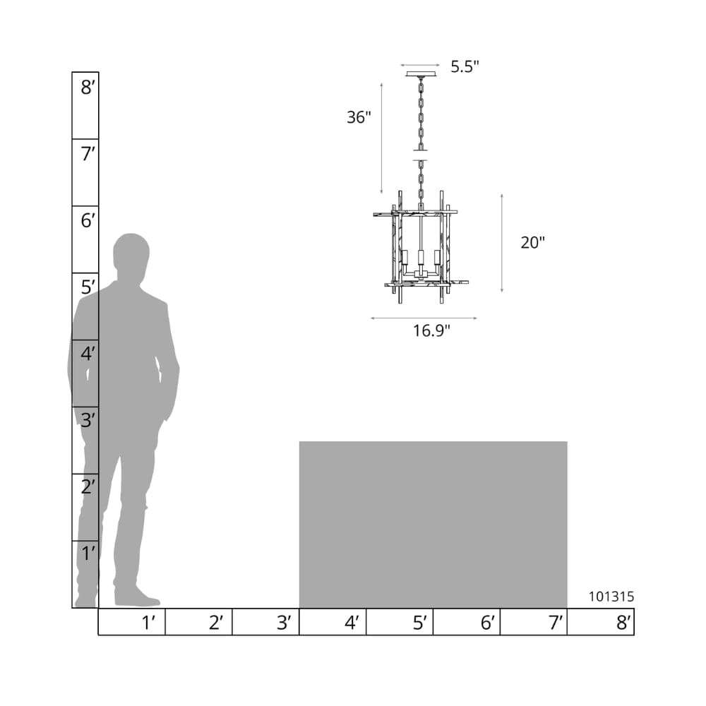 Interior Pendant Tura 4 Light Small Chandelier