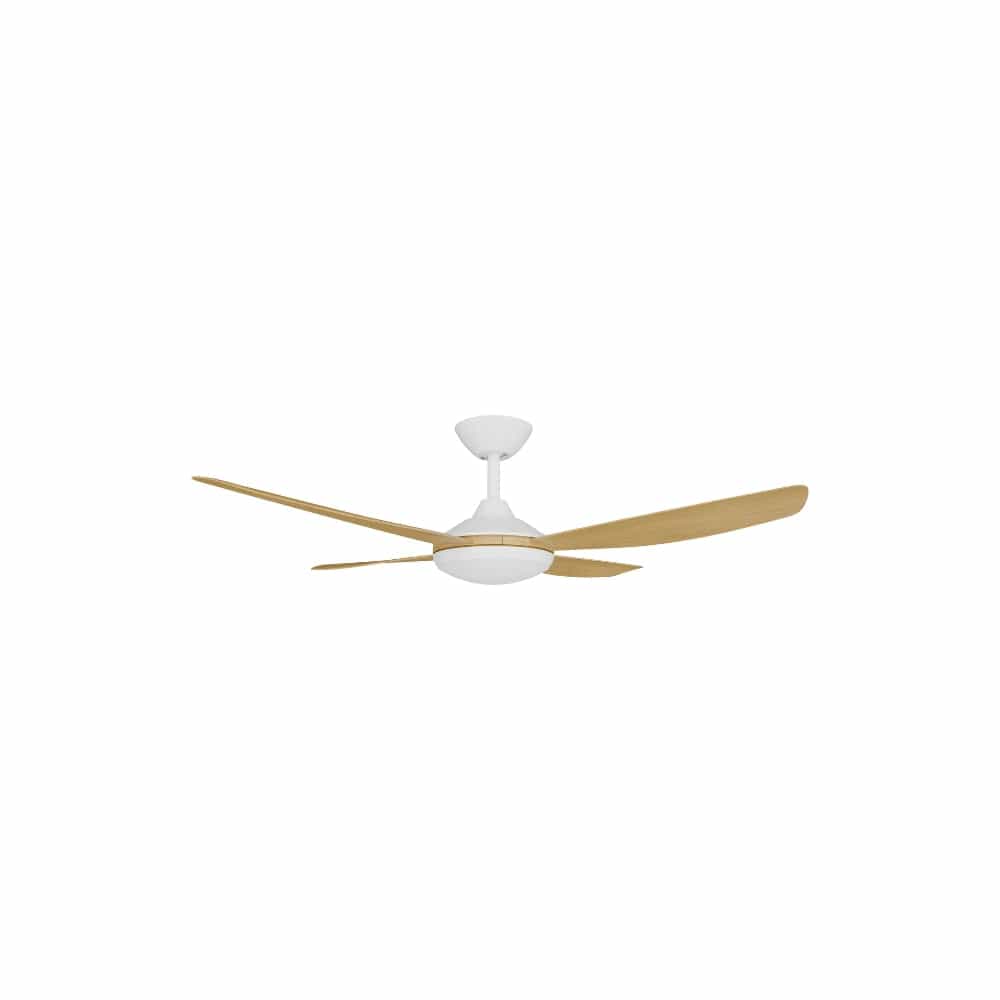 With Light Vanga DC Ceiling Fan White with Bamboo Blades - With Light