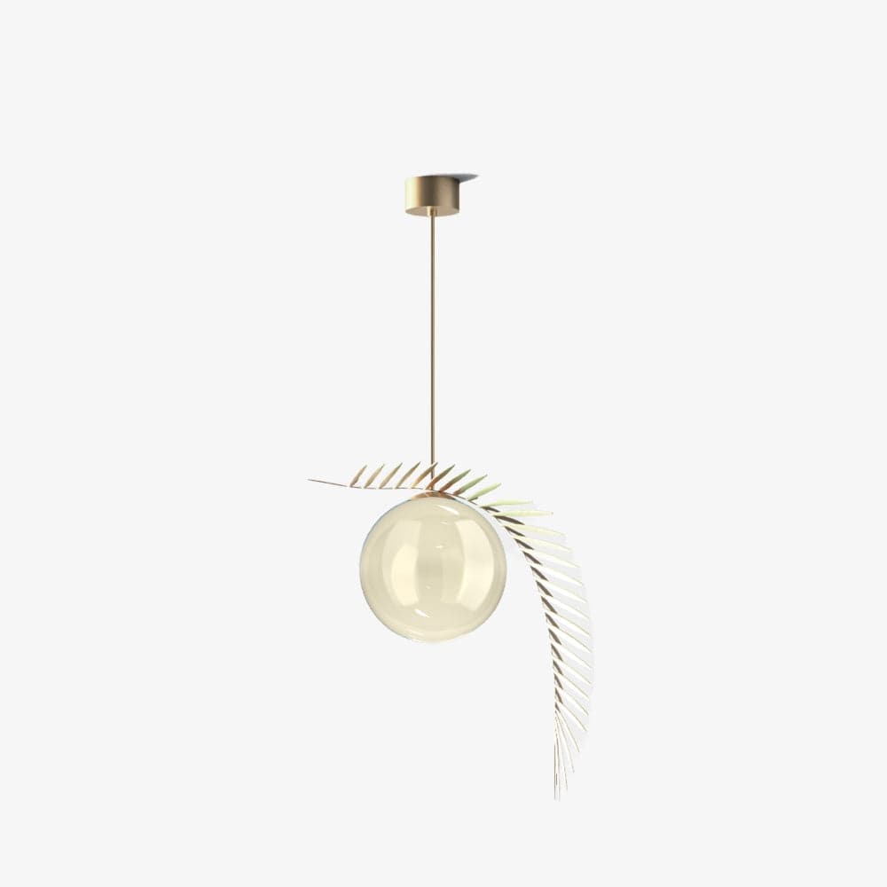 Interior Pendant Vegetal Palma Pendant - Amber Glass - Clearance