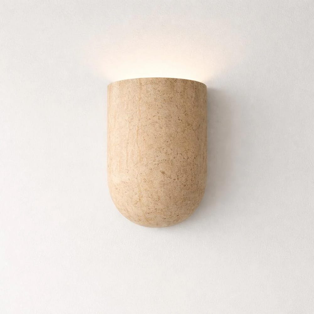 Interior Wall Light / Sconce Wisp Travertine Curved Up or Down Wall