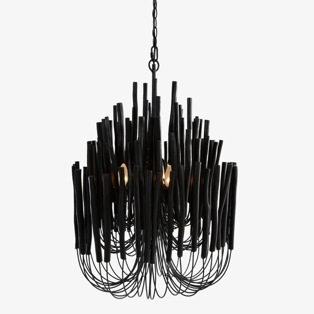 Interior Pendant Wood Candlestick Chandelier