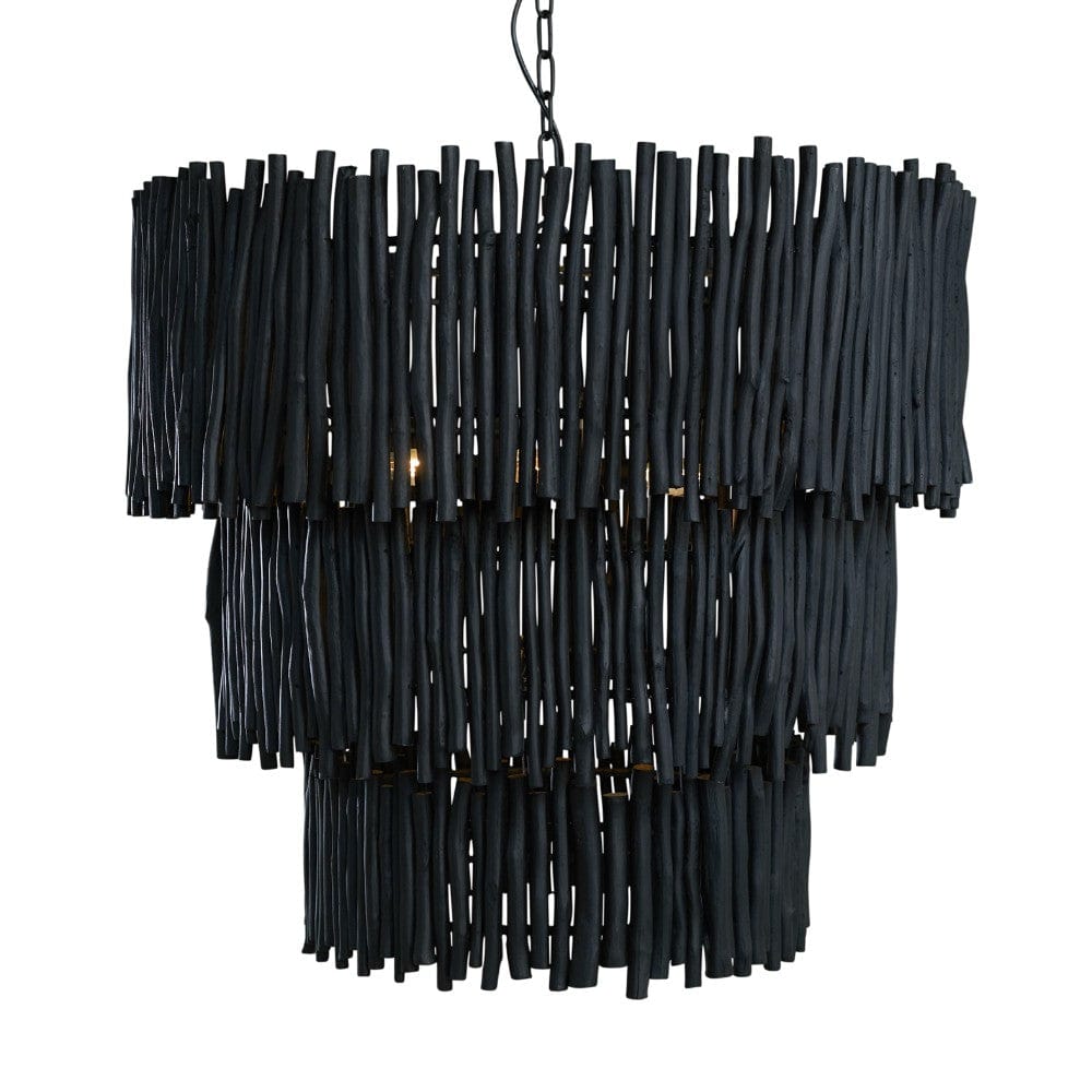Chandelier Wood Candlestick Tiered Chandelier - Clearance (Supplier Excess Stock)