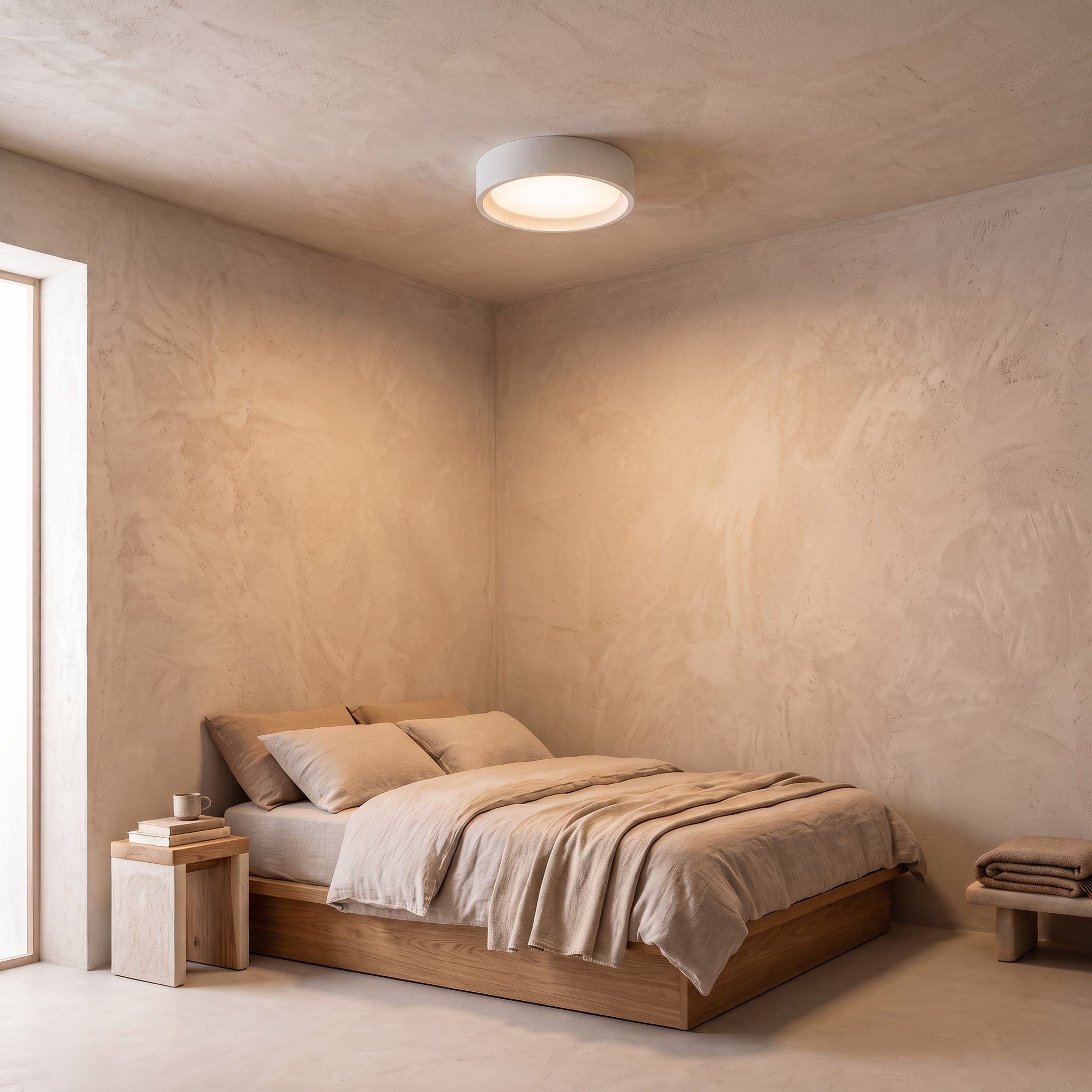 Interior Flush & Semi Flush Yumi Plaster Oyster Light