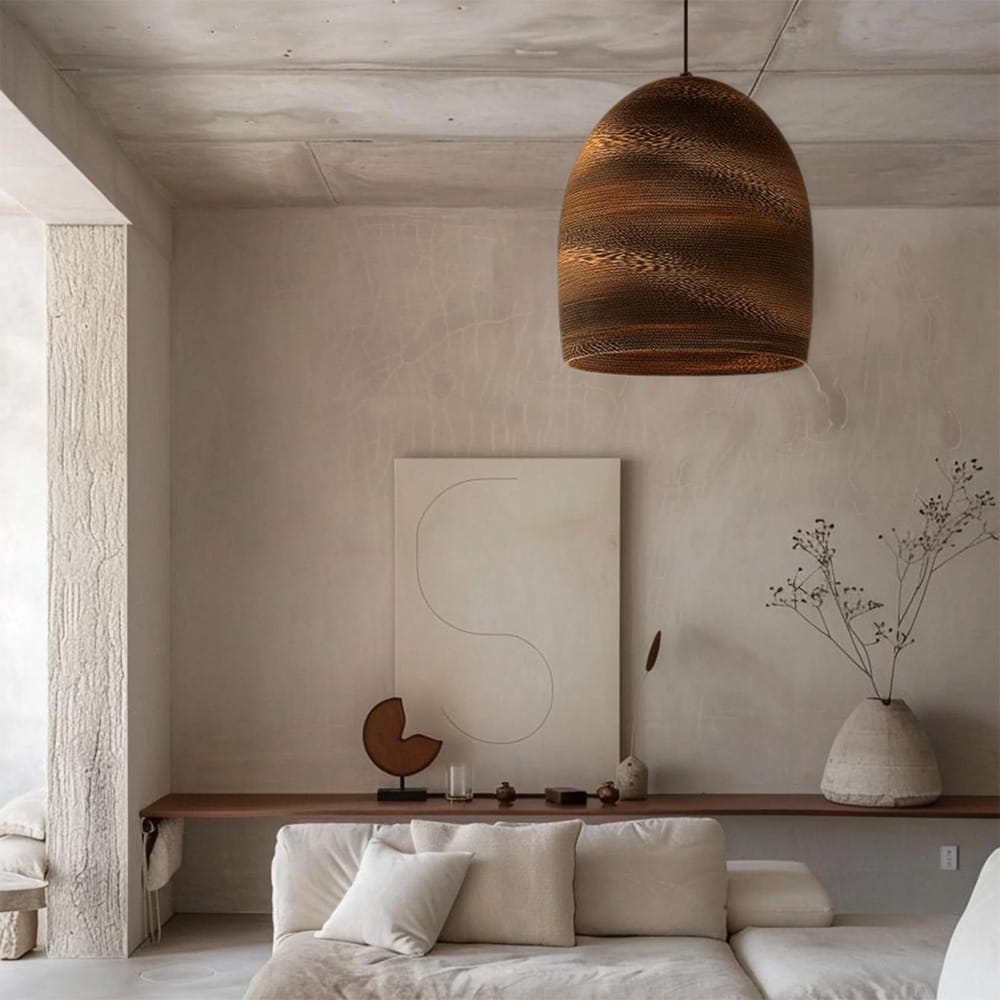 Interior Pendant Zanora Recycled Cardboard Pendant Light Dome