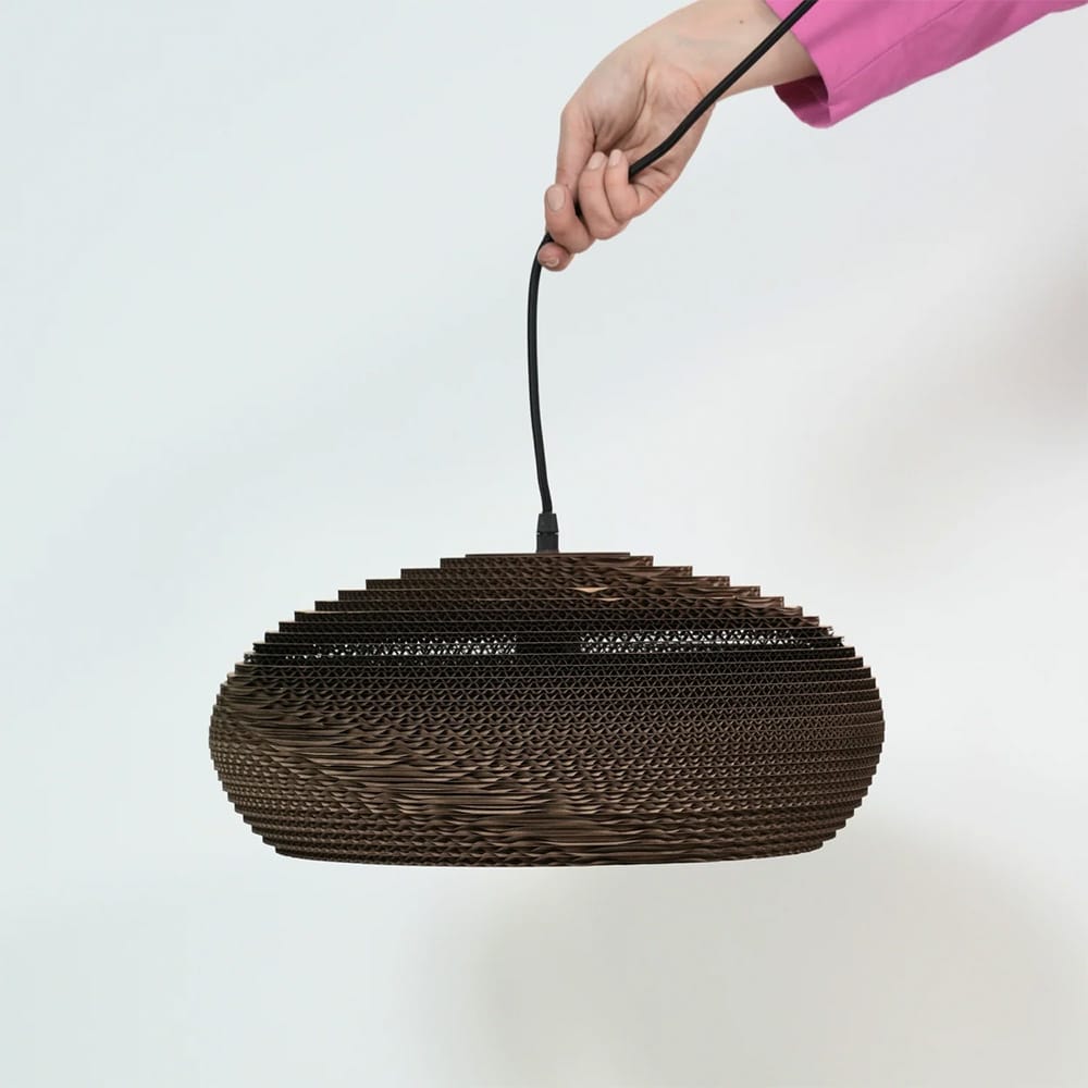 Interior Pendant Zanora Recycled Cardboard Pendant Light Oval