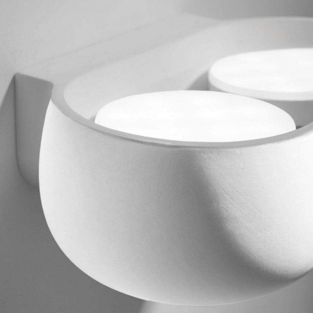 Zen White Plaster Double Wall Light
