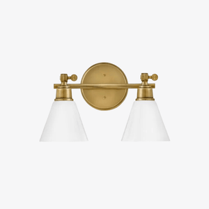 Interior Wall Light / Sconce / Arti Two Light Vanity in Heritage Brass