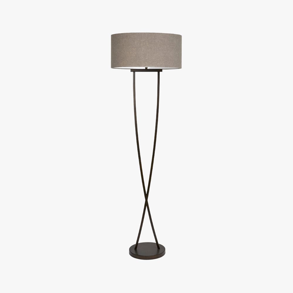 Floor Lamps Bronze Crossover Curved Floor Lamp